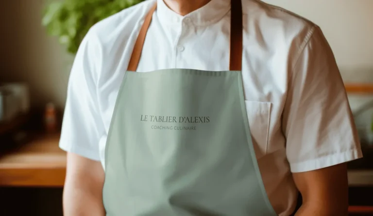 Tablier de cuisine Le Tablier d'Alexis porté par un Chef